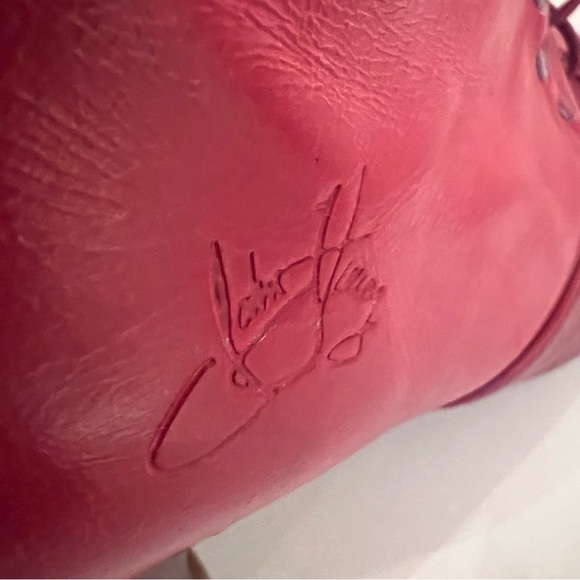 JOHN FLUEVOG Leather Lace-Up Ankle Boots Rounded Toe Red - Picture 2 of 15